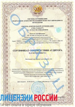 Образец сертификата соответствия аудитора №ST.RU.EXP.00006174-1 Ступино Сертификат ISO 22000